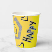 Papier Cups "Hanukkah Happy Glitzy Art" 8 oz. Pappbecher (Rückseite)