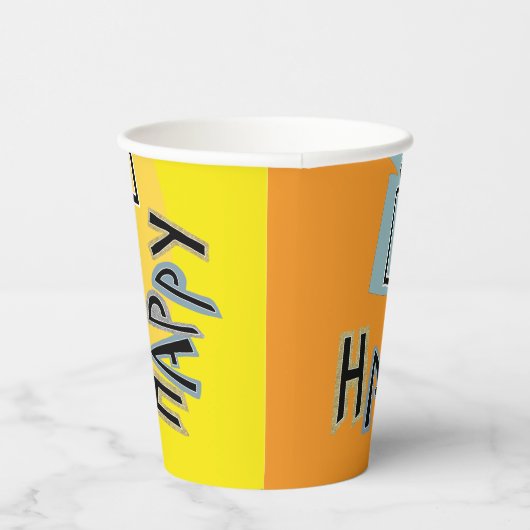 Papier Cups "Hanukkah Happy Glitzy Art" 8 oz. Pappbecher (Rechts)
