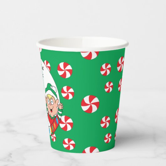 Papier Cups "Happy Elves" 8 oz. Pappbecher (Links)