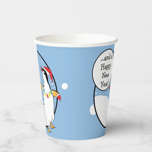 Papier Cups "Happy Pinguin" 8 oz. Pappbecher (Links)