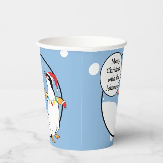 Papier Cups "Happy Pinguin" 8 oz. Pappbecher (Rechts)
