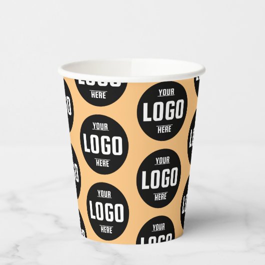 Papier-Cups mit eigenem Firmenlogo - Orange Pappbecher (Links)