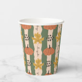Papier-Cups mit handgezogenem Kürbis und Leaf-Must Pappbecher (Rückseite)