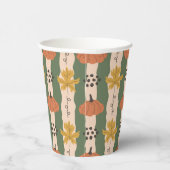 Papier-Cups mit handgezogenem Kürbis und Leaf-Must Pappbecher (Rechts)