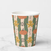 Papier-Cups mit handgezogenem Kürbis und Leaf-Must Pappbecher (Vorderseite)