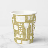 Papier Cups "Pessach Gold" 8 oz. Pappbecher (Links)