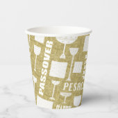 Papier Cups "Pessach Gold" 8 oz. Pappbecher (Vorderseite)