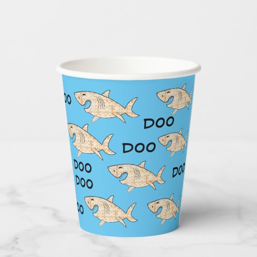 Papier Cups "Pessach Matzah Haie" 8 oz. Pappbecher (Rückseite)