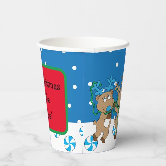 Papier Cups "Santa Happy" 8 oz. Pappbecher (Rechts)