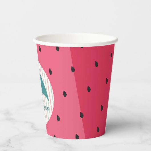 Papier Cups "Watermelon Umbrella" 8 oz. Pappbecher (Rückseite)