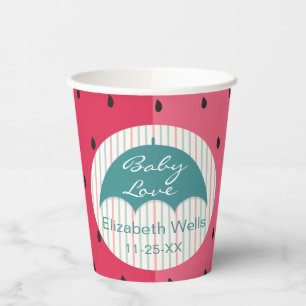 Papier Cups "Watermelon Umbrella" 8 oz. Pappbecher