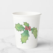 Papier-Cups - Weihnachts-Holzodschnitt-Look Pappbecher (Rückseite)