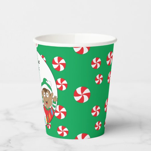 Papier Cups "Zwei glückliche Elfen" 8 oz. Pappbecher (Links)