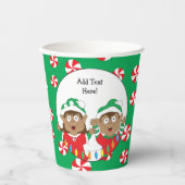 Papier Cups "Zwei glückliche Elfen" 8 oz. Pappbecher (Vorderseite)