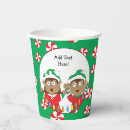 Papier Cups "Zwei glückliche Elfen" 8 oz. Pappbecher