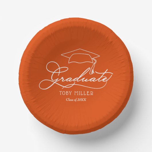 Papier der Orange Graduation Party Pappteller (Vorderseite)