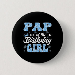 Papier des Geburtstagsmädchens Schneeflocken Winte Button
