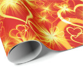 papier des Geschenks Herzen im roten Grund Geschenkpapier (Rolleneckpunkt)