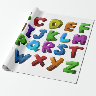 papier des Geschenks mit dem Alphabet Geschenkpapier