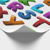 papier des Geschenks mit dem Alphabet Geschenkpapier (Ecke)