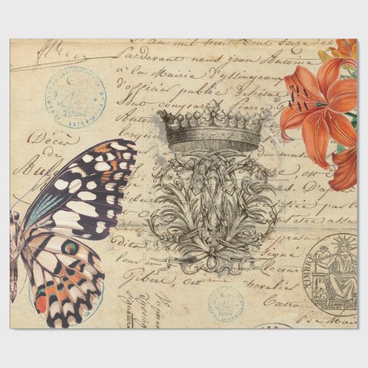 Papier des Schmetterlings-Skript-60lb Decoupage Geschenkpapier (Flach)