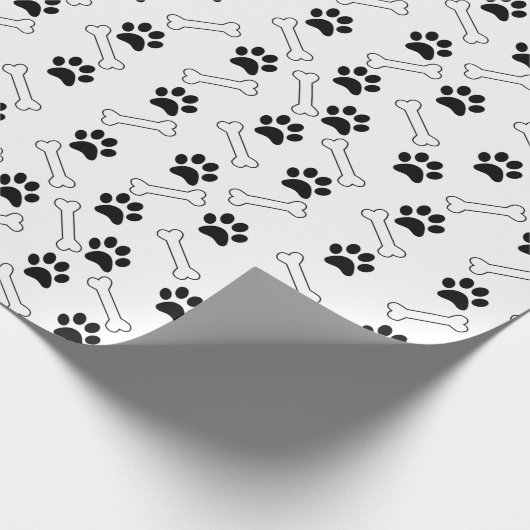 Papier drucken und Knochenstück kauen Geschenkpapier (Ecke)