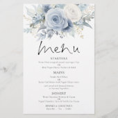 PAPIER | Dusty Blue Florals Wedding Menu (Vorne)