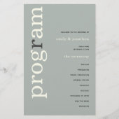 PAPIER | Einfaches Hochzeitsprogramm für Elfenbein (Vorne)