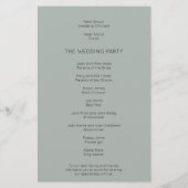 PAPIER | Einfaches Silvery Sage Green Wedding Prog (Hinten)