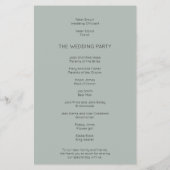 PAPIER | Einfaches Silvery Sage Green Wedding Prog (Hinten)