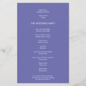 PAPIER | Einfaches Text Hochzeitsprogramm in Blau (Hinten)