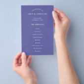 PAPIER | Einfaches Text Hochzeitsprogramm in Blau (Handgriff)