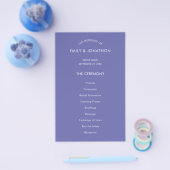 PAPIER | Einfaches Text Hochzeitsprogramm in Blau (Einzeln)
