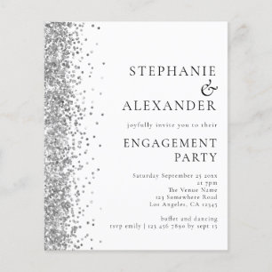 PAPIER Einladung der Silver Glitzer Engagement P