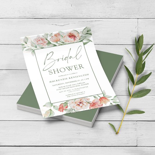 PAPIER Elegante Blumen-Script Hochzeitsshower-Einl