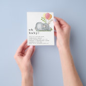 PAPIER | Elephant Pink Girl Babydusche Einladung (Gruppe)