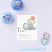 PAPIER | Elephant Pink Girl Babydusche Einladung (Einzeln)