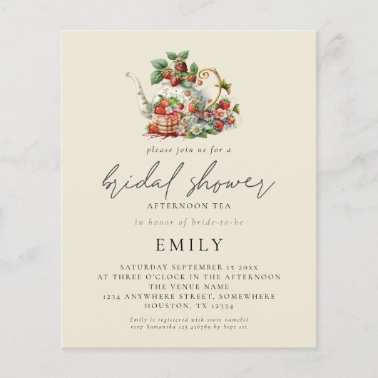 PAPIER | Erdbeeren Nachmittagstee Brautparty (Vorne)