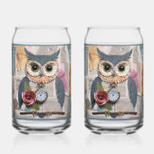 Papier Eule Soda Glas (Rückseite)