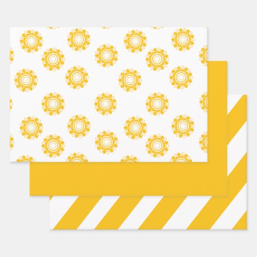 Papier-Flachblatt RETRO HELL GELB Geschenkpapier Set (Set)