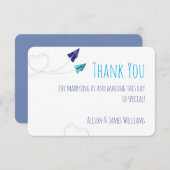 Papier Flugzeug Aquarell Dank Karte (Vorne/Hinten)