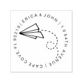 Papier Flugzeug Hochzeit Anschrift Rücksendeadress Permastempel (Design)