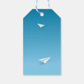 Papier Flugzeug in der Luft weg Vielen Dank Geschenkanhänger (Rückseite)
