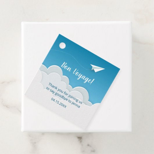 Papier Flugzeug in der Luft weg Vielen Dank Geschenkanhänger (Beispiel)