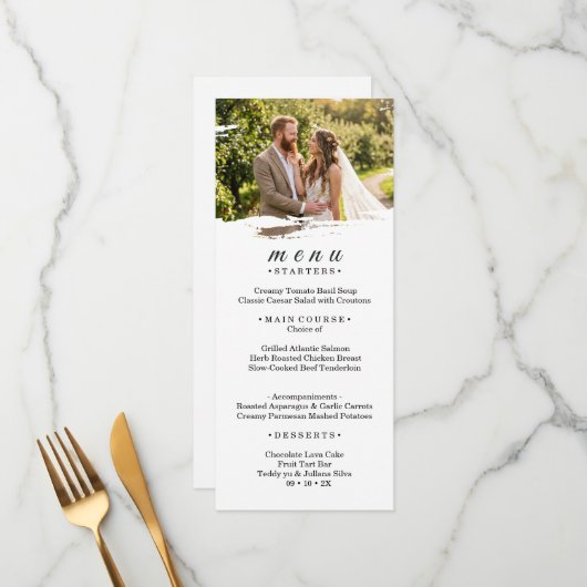 Papier-Foto-Hochzeitsmenü-Kartenständer Menükarte (Vorderseite/Rückseite Beispiel)