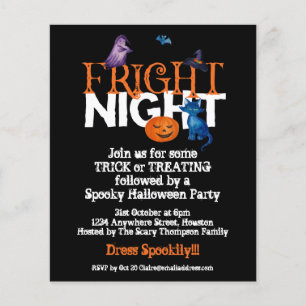 PAPIER   Fright Night Halloween-Party Black Invite