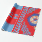 Papier für benutzerdefinierte Umschläge | Rot, Bla Geschenkpapier (Ungerollt)