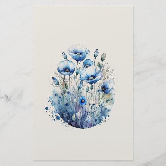 Papier für blaue Mohnblumen (Rückseite)