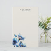 Papier für blaue Mohnblumen (Stehend Vorderseite)