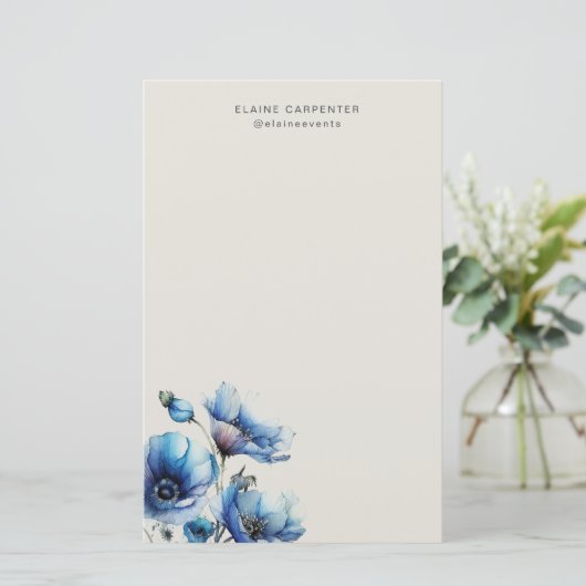 Papier für blaue Mohnblumen (Stehend Vorderseite)